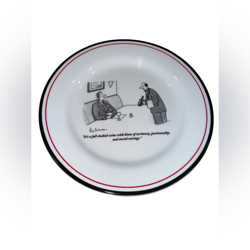 A Set of Six Restoration Hardware New Yorker Cartoon Cheese Plates - Picture 3 of 8
